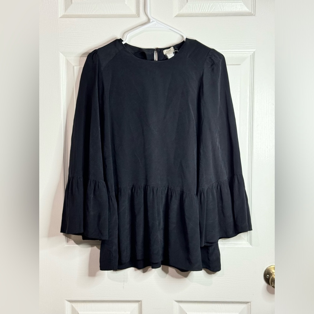 Hoss Intropia Black Silk Blouse Size 36